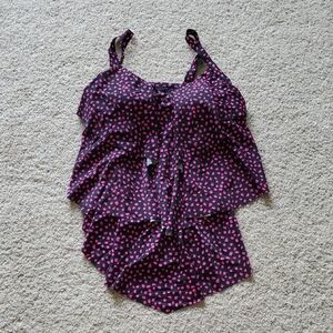 Swimsuits For All Black And Pink Swim Top